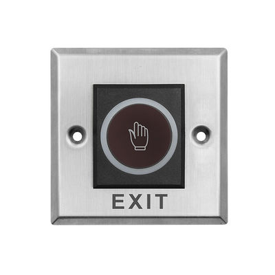 Botão infravermelho de aço inoxidável quadrado da saída do tamanho 86*86mm Touchless com luz do diodo emissor de luz
