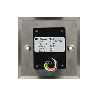 Botão infravermelho de aço inoxidável da saída do tamanho 86*86mm Touchless do quadrado T4 com luz do diodo emissor de luz, com texto inglês