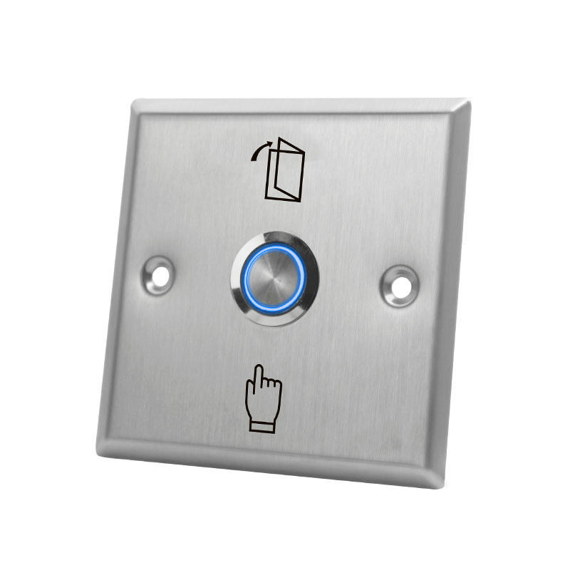 Tecla de aço inoxidável da placa dianteira fina de HS85L 86*86mm, saída NO/NC/COM, com luz do diodo emissor de luz